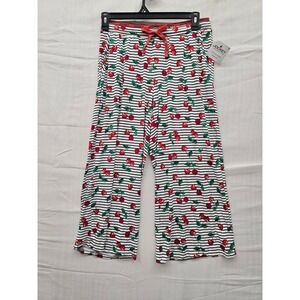 Jockey Generation Womens Cherry Stripe Pajama Pants Soft Touch Luxe M New